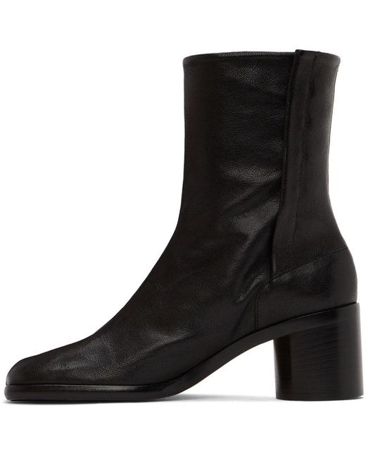 Maison Margiela Black Tabi Hook Closure Ankle Boots for men