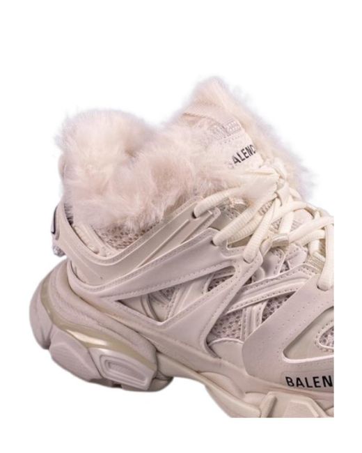 Balenciaga Pink Track Faux-Fur Sneakers