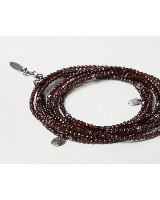 Brunello Cucinelli Metallic Crystal-Embellished Wrap Bracelet