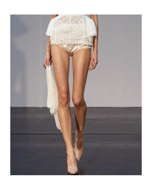 Magda Butrym White Lace-Trim Panties
