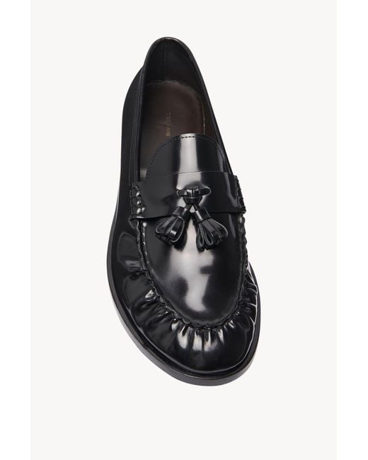 The Row Black Tassel Loafer Shoes for men