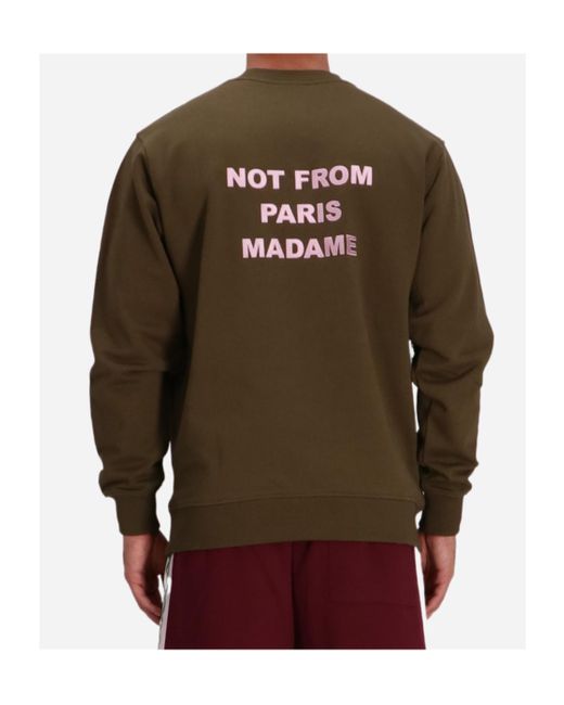 Drole de Monsieur Green Embroidered Cotton Sweatshirt for men