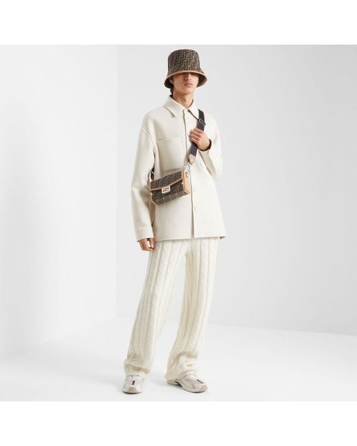 Fendi Gray Ff Jacquard Fabric Bucket Hat for men