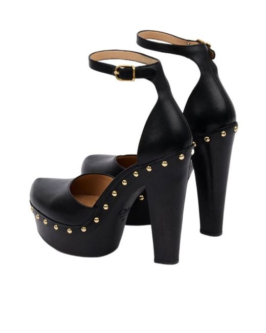 Chloé Black Chloé Lola Studded Playform Pumps