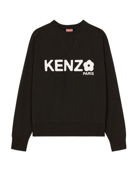 KENZO Black Logo Printed Crewneck Sweatshirt for men