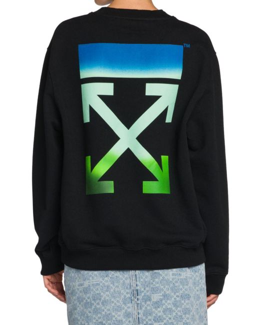 Off-White c/o Virgil Abloh Black Blurred Arrow Reg Crewneck Multico
