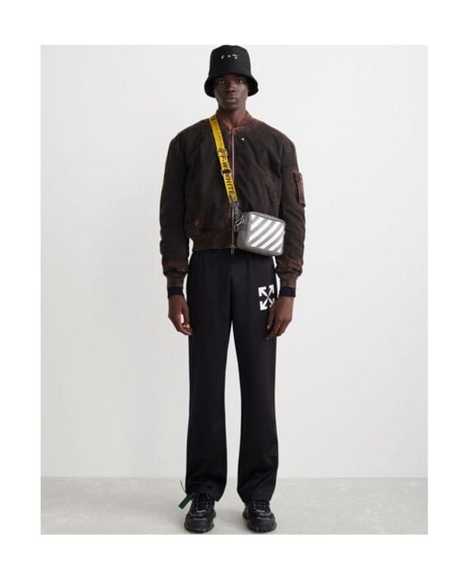 Off-White c/o Virgil Abloh Black Arrow Printed Straight Leg Track Pants for men
