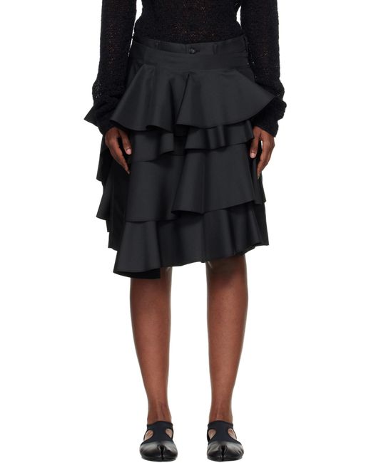 Comme des Garçons Black Ruffled Design Shorts