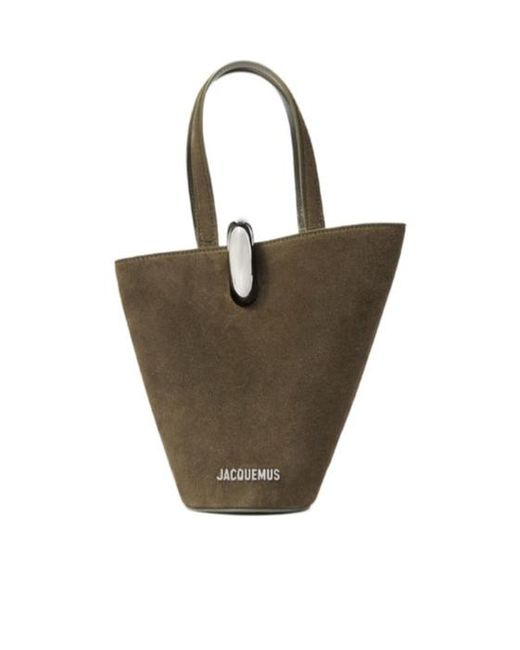 Jacquemus Multicolor Asymmetric Suede Mini Bucket Bag