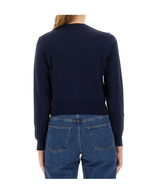 A.P.C. Blue Joséphine Anchor-Embellished Cardigan