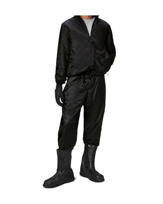 Rains Black Zipper Hooded Cotton Jacket for men