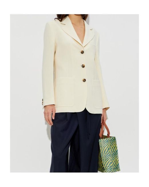 Marni White Collared Button-Up Blazer