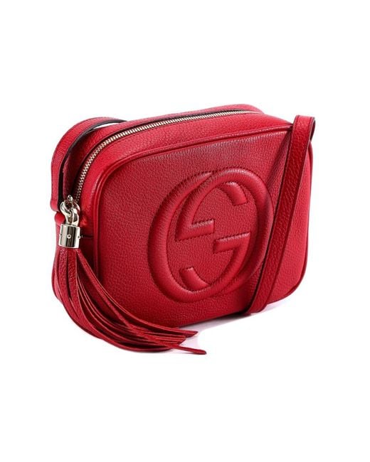 Gucci Red Soho Disco Small Leather Shoulder Bag