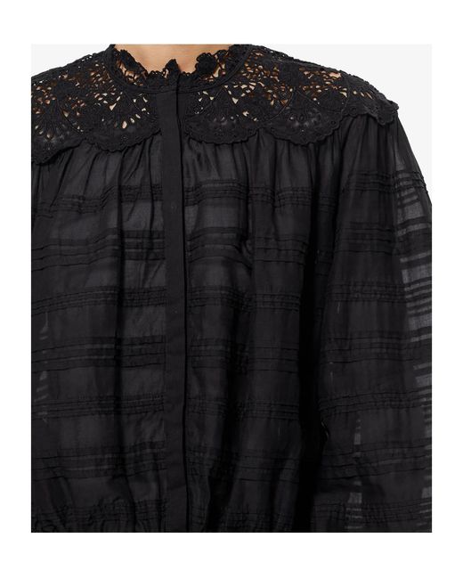 Isabel Marant Blue Isabel Marant Polly Floral Lace Blouse