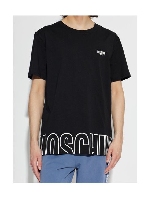 Moschino Black Active Logo Print T-Shirt for men