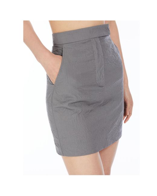Max Mara Gray Abate1234 Wrinkled Effect Mini Skirt