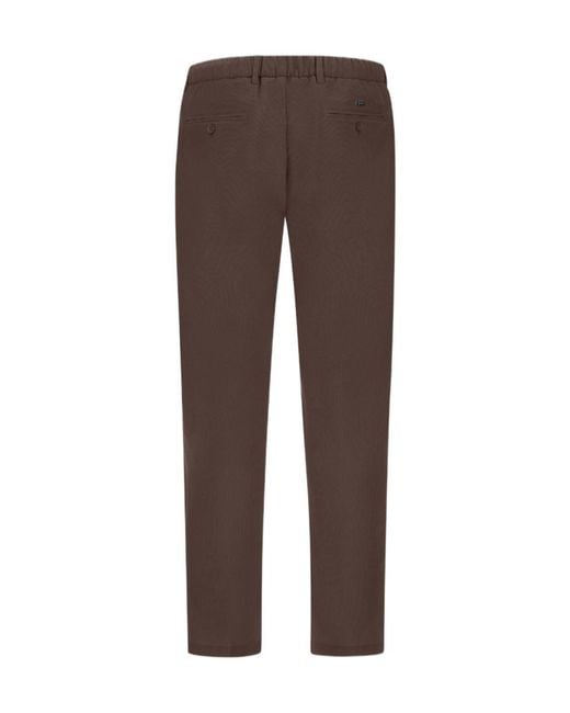 Herno Brown Seersucker Straight-Leg Trousers for men