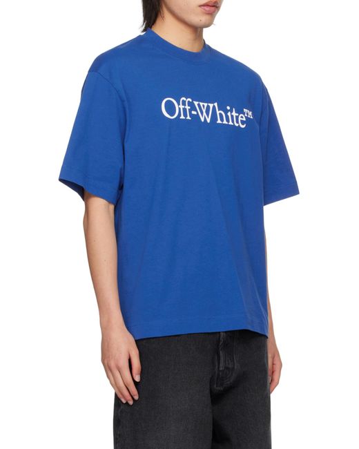 Off-White c/o Virgil Abloh Blue Big Bookish Skate Crewneck T-Shirt for men
