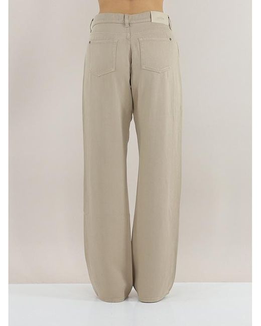 7 For All Mankind Gray Tess Logo-Patch Straight-Leg Trousers
