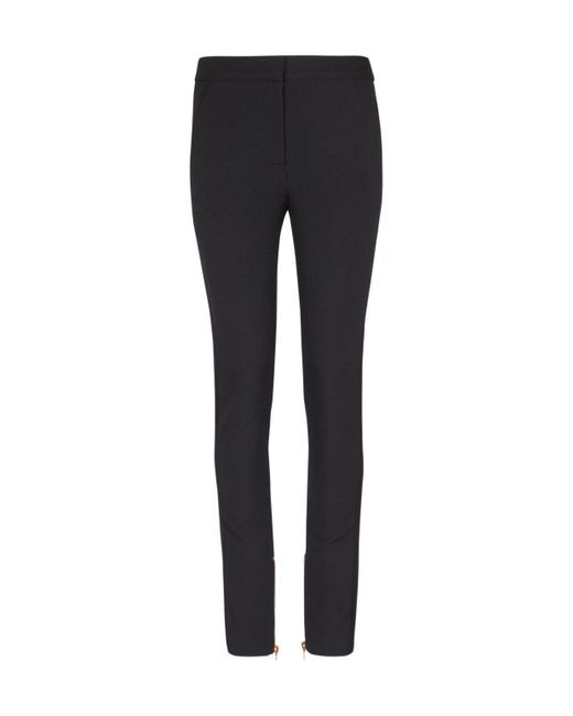 Balmain Black Virgin Wool Grain De Poudre Trousers