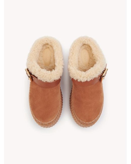 Chloé Brown Chloé Nama Wedge Mules