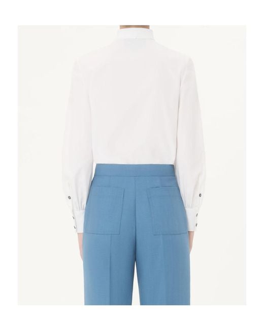 Valentino White Plusdepois-Tie Button-Up Top