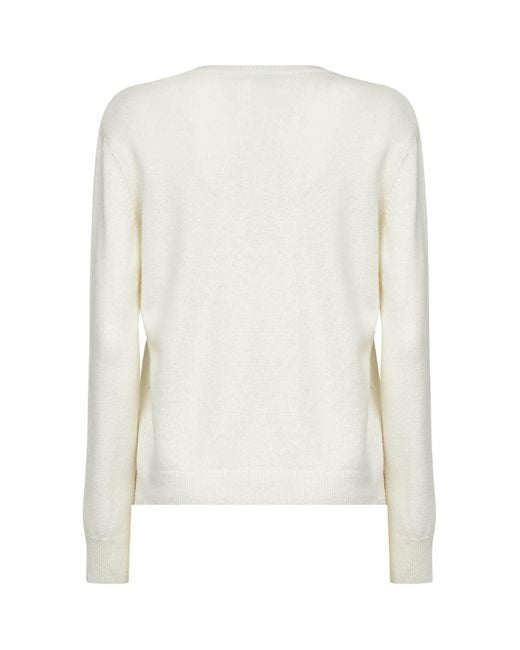 Mc2 Saint Barth White Jacquard Wool Blend New Queen Sweater