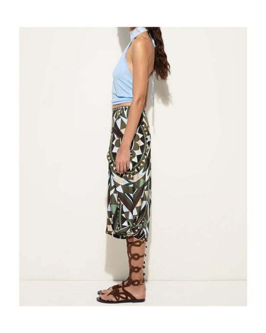 Emilio Pucci Black Pucci Manuba Print Wide Pants