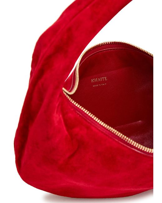 Khaite Red Suede Tote Bag