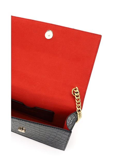 McQueen Black Skull Embossed Crossbody Bag