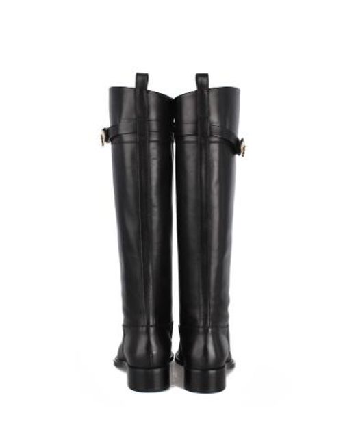 Ferragamo Black Logo Boots