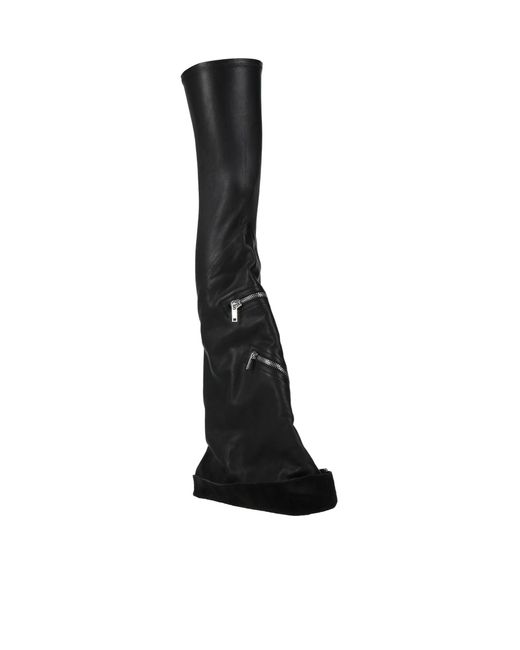 Rick Owens Black Simple Leather Boots