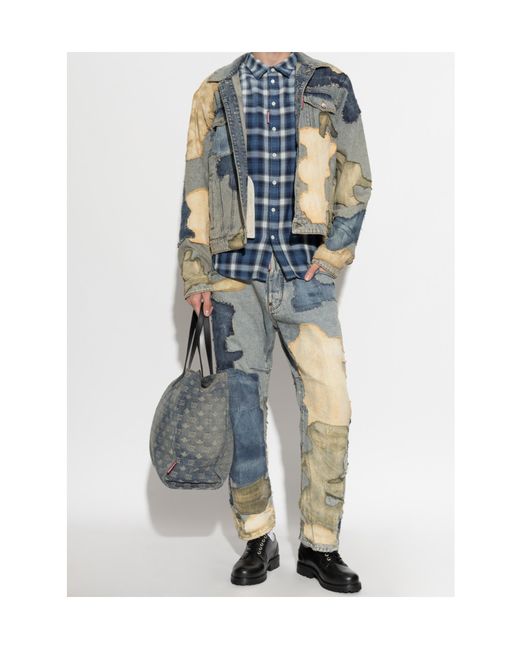 DSquared² Blue Patchwork Design Jeans for men