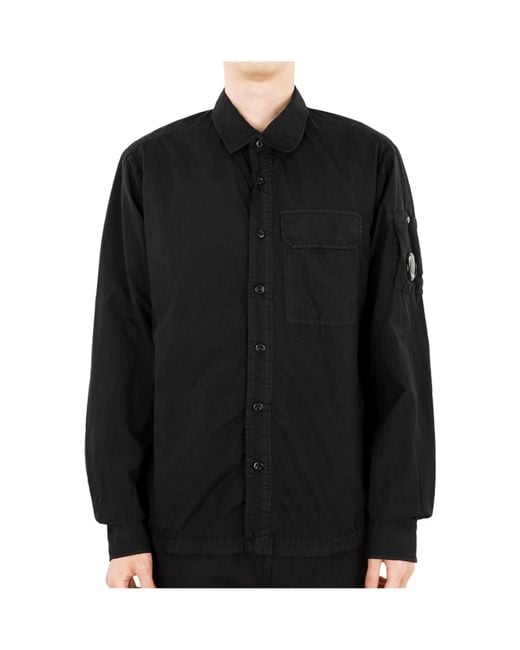 C P Company Blue Button Long-Sleeved Shirt for men