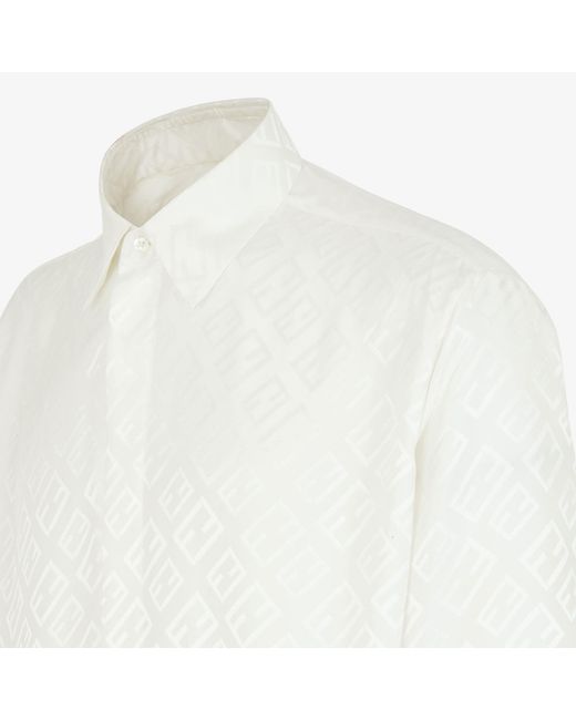 Fendi White Silk Shirt for men