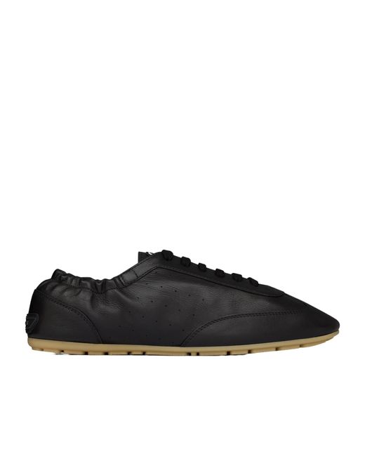 Saint Laurent Black "Lewis" Leather Sneakers for men