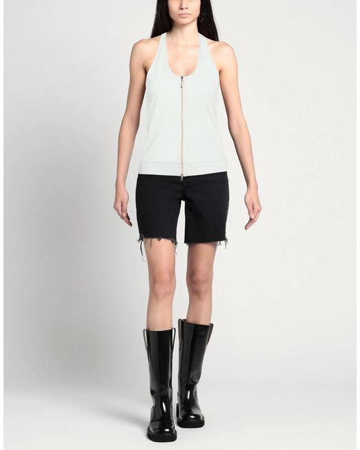 Brunello Cucinelli White Solid Color Sleeveless Cami Top