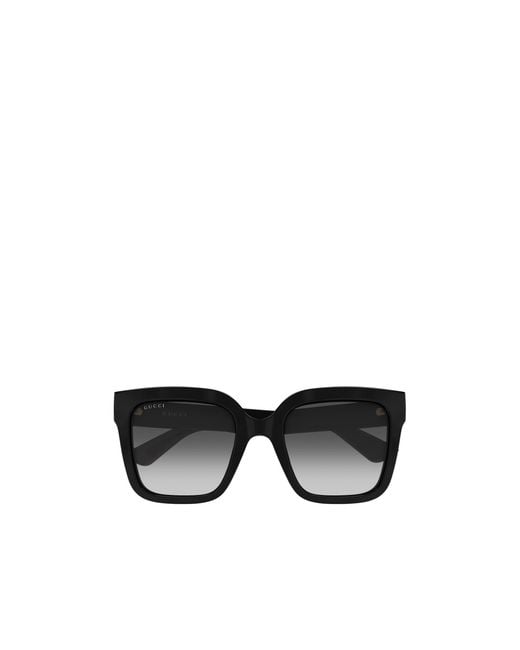 Gucci Black Emblem Rectangular Sunglasses