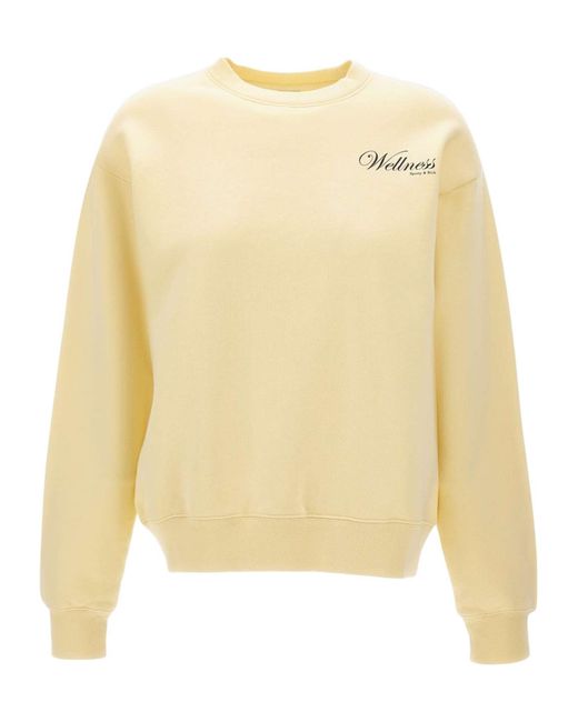 Sporty & Rich Natural Avenue Wellness Crewneck Sweatshirt