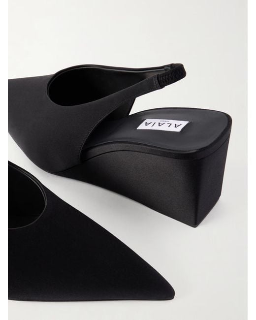 Alaïa Blue Cube 75 Wedge Sandals
