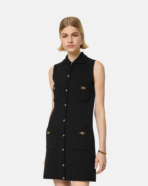 Versace Black Sleeveless Short Dress