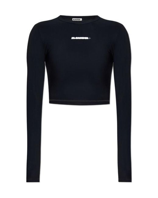 Jil Sander Blue Cropped Swim Top