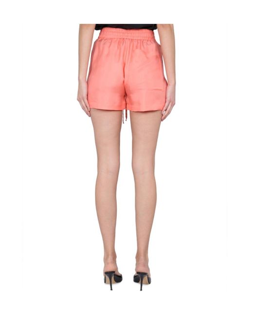 Alysi Pink High-Waisted Drawstring Shorts