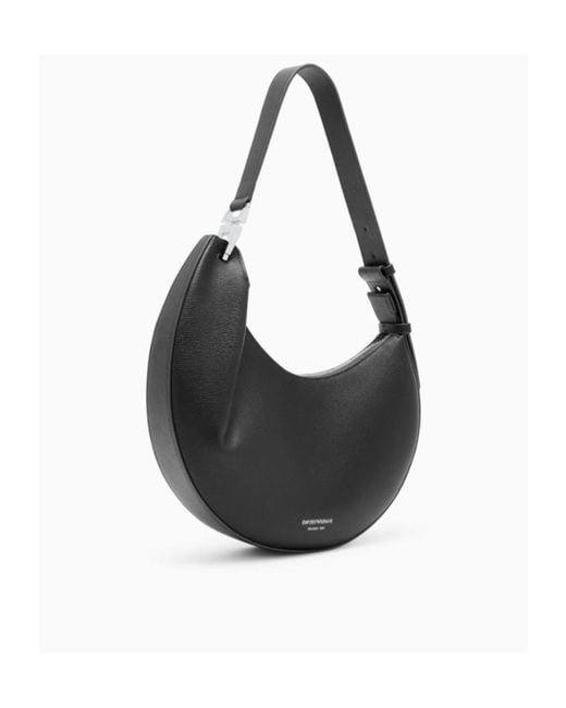 Emporio Armani Black 1981 Leather Crescent-Shape Shoulder Bag