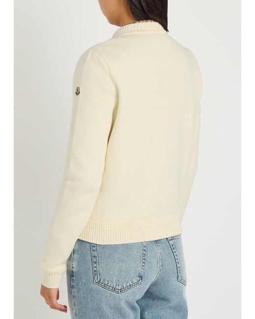 Moncler Natural Quilted Cotton And Nylon Cardigan