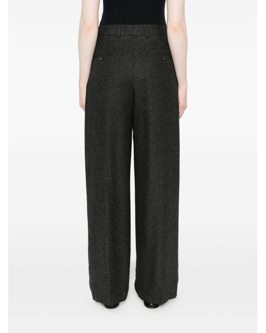Totême  Black Totême Dart-Detailed Flannel Trousers