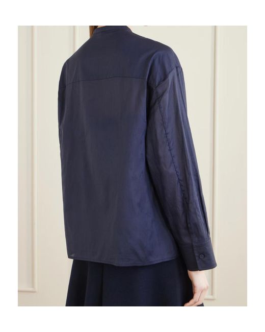 Jil Sander Blue Cotton Organdy Shirt