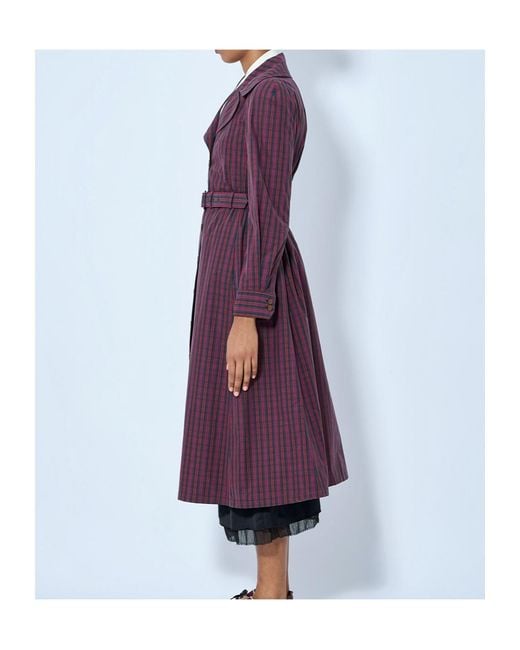 Vivienne Westwood Purple Belted Button-Down Trench Coat