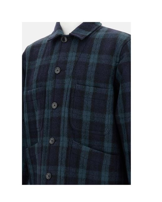 Paul Smith Blue Ps Checked Shirt Jacket for men
