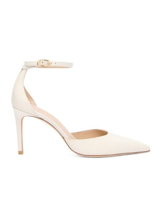 Stuart Weitzman White Stuart Power Strap 85